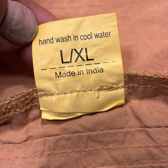 Jaded Gypsy Striped Button-Up Shirt with Colorful Patches/Boho-Urban Style,L/XL